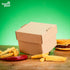 400x Bio Burger-Box Wellpappe 12x12x10 cm Faltdeckel braun - Burger - buongiusti AG - personalisiert ab 100 Stück