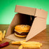 400x Bio Burger-Box Wellpappe 12x12x10 cm Faltdeckel braun - Burger - buongiusti AG - personalisiert ab 100 Stück