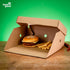 200x Bio Burger-Box Wellpappe 24x12x10 cm für 2 Burger braun - Burger - buongiusti AG - personalisiert ab 100 Stück